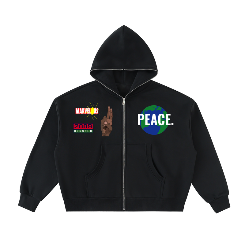 "WORLD PEACE" | Full-Zip Hoodie